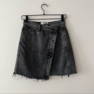Free People Parker Crossover Denim Mini Skirt